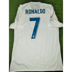 Cristiano Ronaldo Real Madrid Home 2017 2018 PLAYER ISSUE Soccer Jersey L